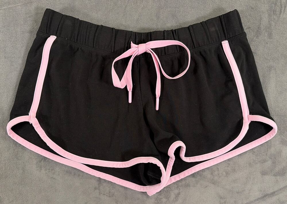 Victoria's Secret PINK Black Logo Graphics Cotton Dorm BoyShort XS Camo Charity